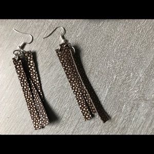 Handmade Brown Leather Earrings